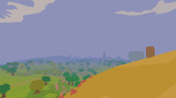 A still image screen capture from Proteus, displaying a low-poly representation of 'lookout point'